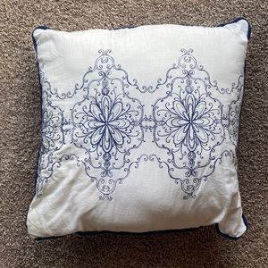 White and Blue Throw Pillow